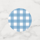 Blue Gingham & Zonnebloemen Baby-Q Douche Confetti (Kleine voorkant)