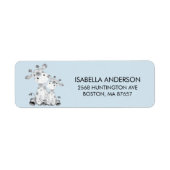 Blue Giraffe Baby shower Address Label (Voorkant)