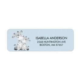 Blue Giraffe Baby shower Address Label