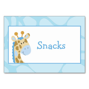 Blue Giraffe Custom Buffet Label Kaart