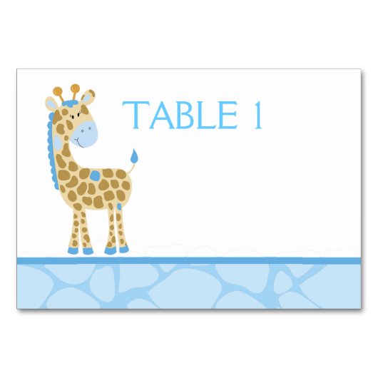 Blue Giraffe Custom Table Kaart (Voorkant)