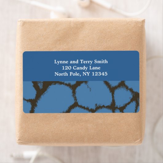 Blue Giraffe Fur Pattern Etiket (Insitu)