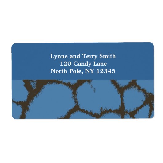 Blue Giraffe Fur Pattern Etiket (Voorkant)