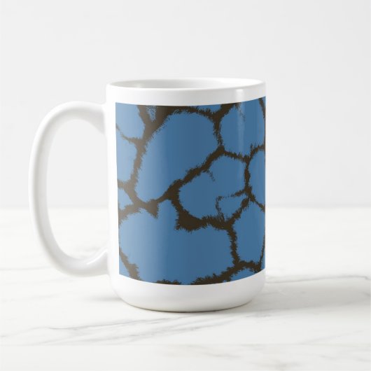 Blue Giraffe Fur Pattern Koffiemok (Links)