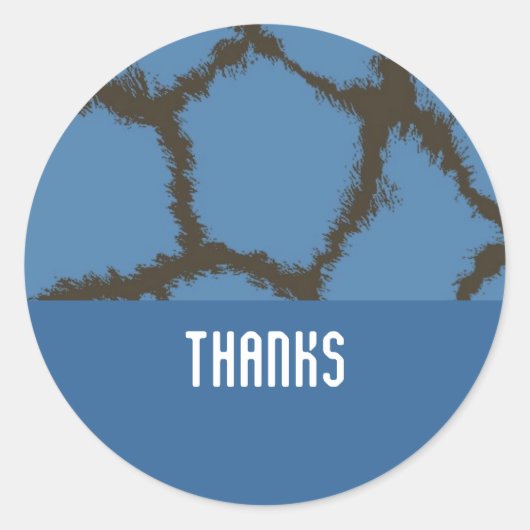 Blue Giraffe Fur Pattern Ronde Sticker (Voorkant)