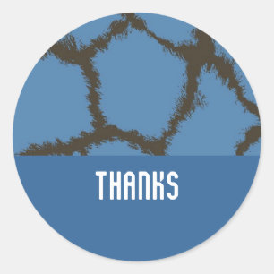 Blue Giraffe Fur Pattern Ronde Sticker