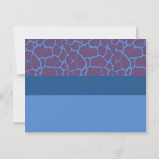 Blue Giraffe Pattern Bridal Shower Invitation Kaart (Achterkant)