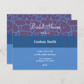 Blue Giraffe Pattern Bridal Shower Invitation Kaart (Voorkant / Achterkant)