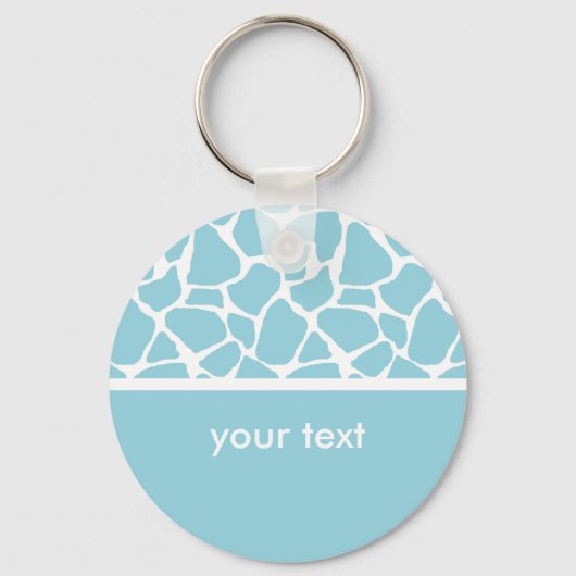 Blue Giraffe Print Key chain Sleutelhanger (Voorkant)