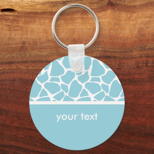 Blue Giraffe Print  Key chain Sleutelhanger (Voorkant)