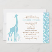 Blue Giraffes Boy Baby shower Kaart (Voorkant)