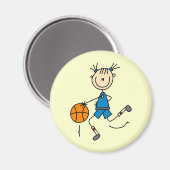 Blue Girl Basketball Player T shirten en Gifts Magneet (Voorkant / Achterkant)
