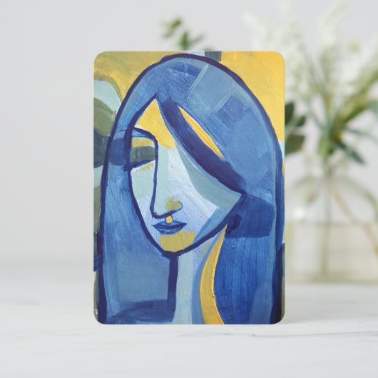 Blue Girl Bedankkaart (Staand voorkant)