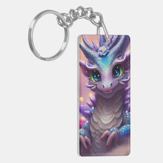 Blue Girl Dragon Sleutelhanger (Voorkant Links)