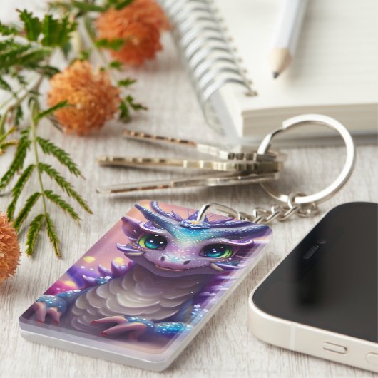 Blue Girl Dragon Sleutelhanger (Voorkant Rechts)