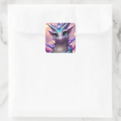 Blue Girl Dragon Vierkante Sticker (Tas)