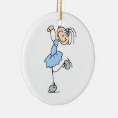 Blue Girl Figuurtjes Skater T-shirts en cadeautjes Keramisch Ornament (Rechts)