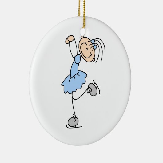 Blue Girl Figuurtjes Skater T-shirts en cadeautjes Keramisch Ornament (Rechts)