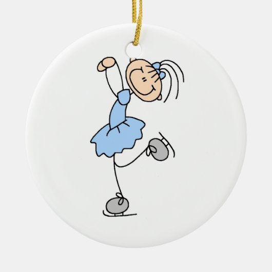 Blue Girl Figuurtjes Skater T-shirts en cadeautjes Keramisch Ornament (Voorkant)