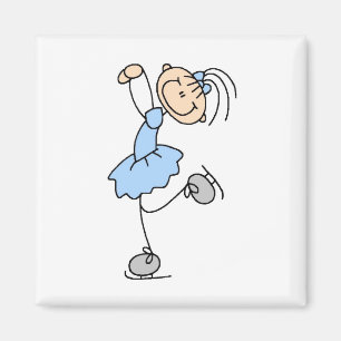 Blue Girl Figuurtjes Skater T-shirts en cadeautjes Magneet