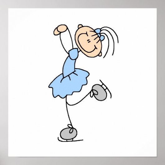 Blue Girl Figuurtjes Skater T-shirts en cadeautjes Poster (Voorkant)