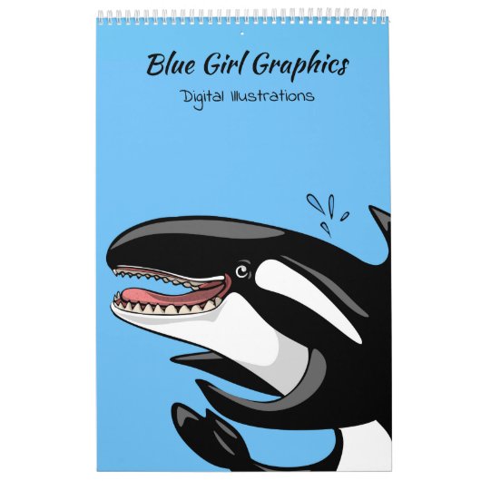 Blue Girl Graphics Illustration Calendar Kalender (Hoes)