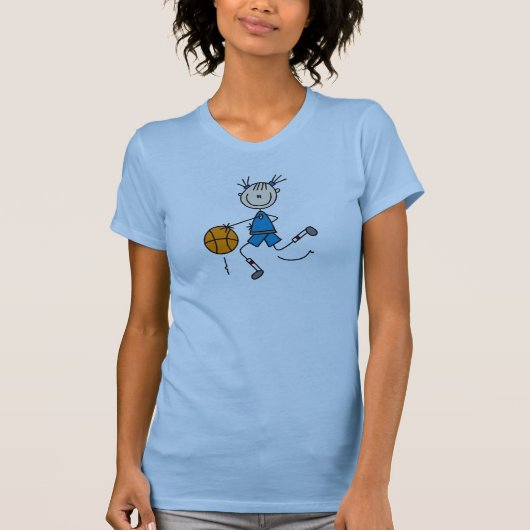 Blue Girls Basketball Shirt (Voorkant)