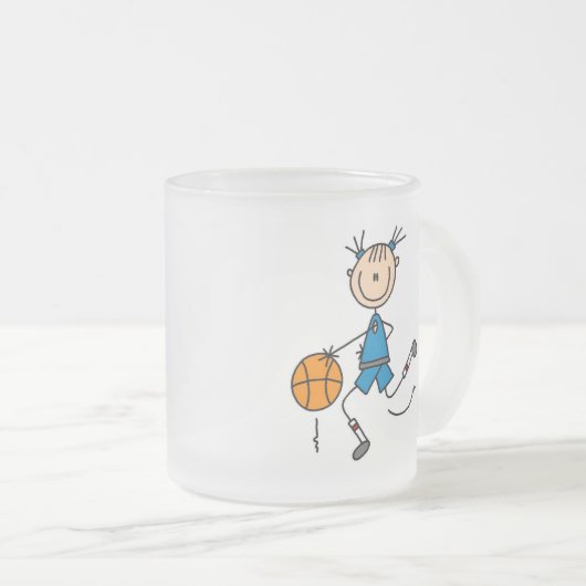 Blue Girls Basketball Tshirts en Gifts Matglas Koffiemok (Voorkant rechts)