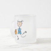 Blue Girls Basketball Tshirts en Gifts Matglas Koffiemok (Voorkant links)