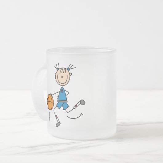 Blue Girls Basketball Tshirts en Gifts Matglas Koffiemok (Voorkant links)