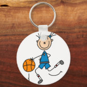 Blue Girls Basketball Tshirts en Gifts Sleutelhanger (Voorkant)