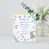 Blue Girls Cooking Party Invitation Briefkaart (Staand voorkant)