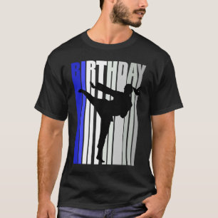 Blue Girls Karate Birthday Sparring Girl Kinder Wo T-shirt