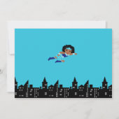 Blue Girls Superhero Kids Verjaardag Kaart (Achterkant)