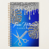 Blue Glam Glitter Hair Salon Planner (Voorkant)
