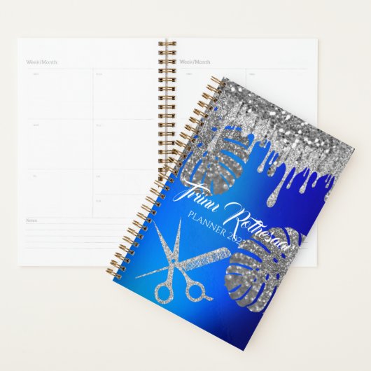 Blue Glam Glitter Hair Salon Planner (Display)