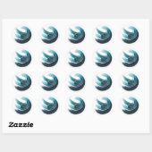Blue Glam Oceanische Oogschaduw  Ronde Sticker (Vel)