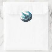 Blue Glam Oceanische Oogschaduw  Ronde Sticker (Tas)