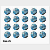 Blue Glam Oogschaduw Drama Ronde Sticker (Vel)