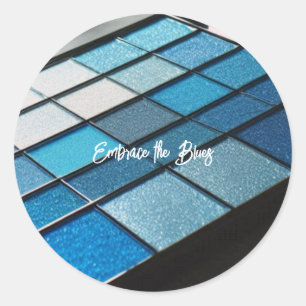 Blue Glam Oogschaduw Drama  Ronde Sticker