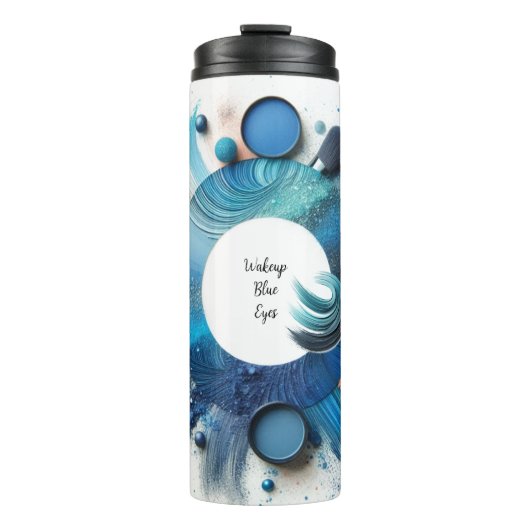Blue Glam Oogschaduw Wakeup Vibes Thermosbeker (Voorkant)