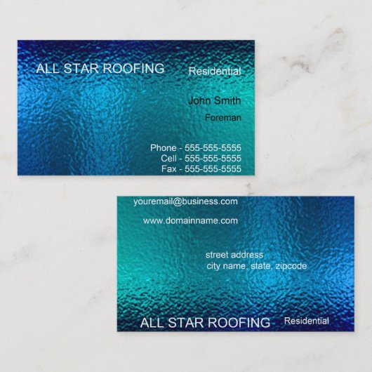 Blue Glas in lood Business Card Template Generic Visitekaartje (Voorkant / Achterkant)