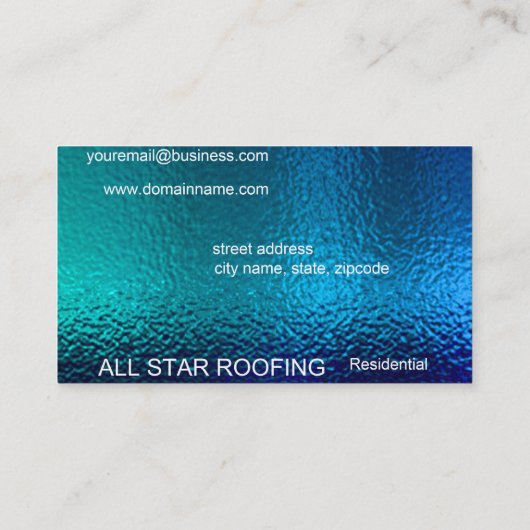 Blue Glas in lood Business Card Template Generic Visitekaartje (Achterkant)