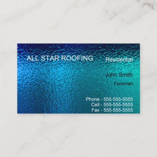 Blue Glas in lood Business Card Template Generic Visitekaartje (Voorkant)