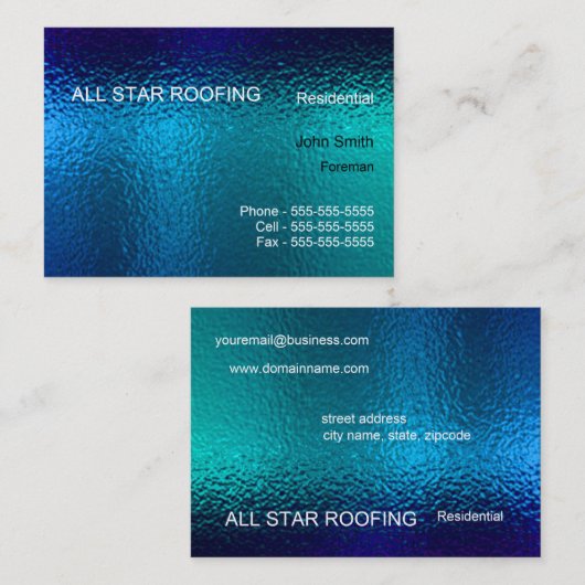Blue Glas in lood Business Card Template Generic Visitekaartje (Voorkant / Achterkant)