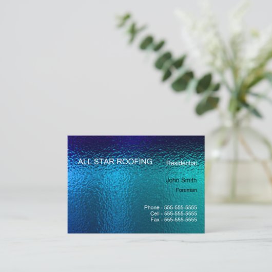 Blue Glas in lood Business Card Template Generic Visitekaartje (Staand voorkant)