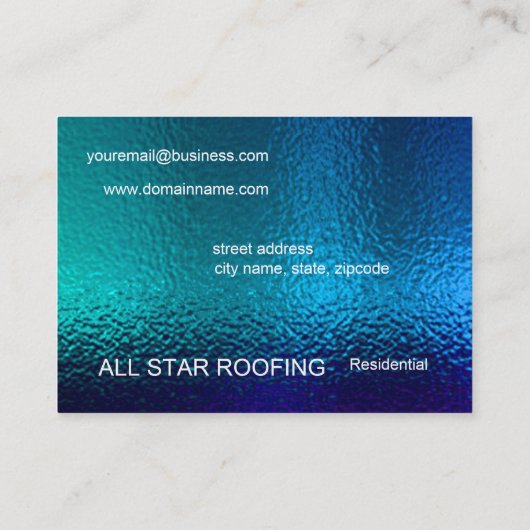 Blue Glas in lood Business Card Template Generic Visitekaartje (Achterkant)
