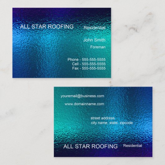 Blue Glas in lood Business Card Template Generic Visitekaartje (Voorkant / Achterkant)