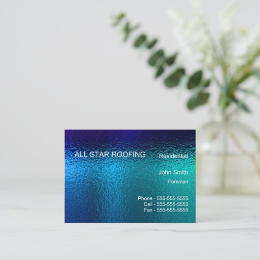 Blue Glas in lood Business Card Template Generic Visitekaartje (Staand voorkant)