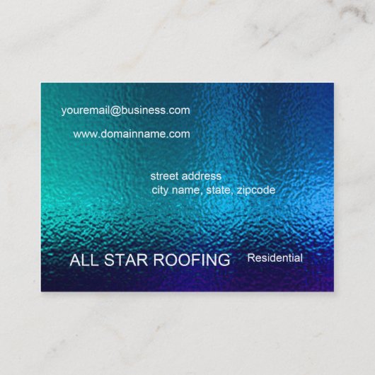 Blue Glas in lood Business Card Template Generic Visitekaartje (Achterkant)